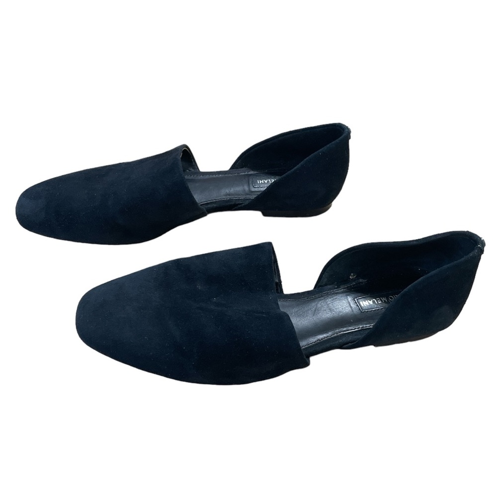 Antonio Melani black leather suede slip on shoes size 8